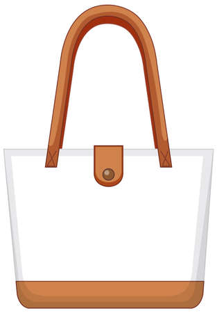 Front of basic white handbag isolated illustrationのイラスト素材
