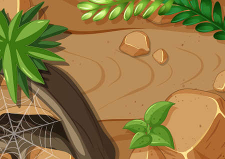 Top view of garden close up scene illustrationのイラスト素材