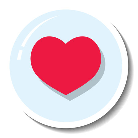 A sticker template with heart social media icon isolated illustrationのイラスト素材