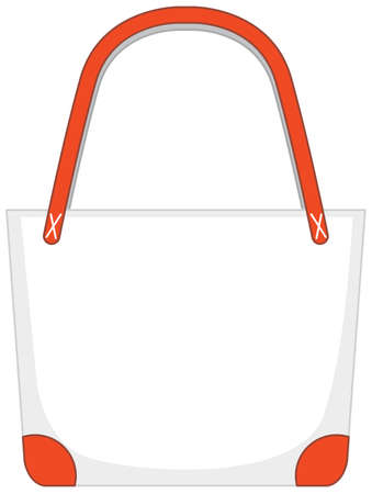 Front of basic white handbag isolated illustrationのイラスト素材
