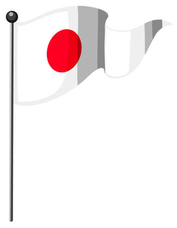 National Flag of Japan with pole illustrationのイラスト素材
