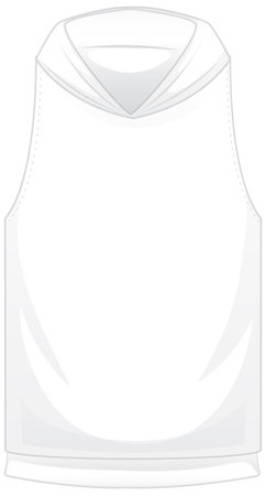 Front of basic white short hoodie jacket isolated illustrationのイラスト素材