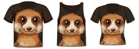 Front of t-shirt with meerkat face template illustrationのイラスト素材