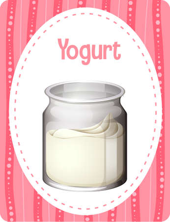 Vocabulary flashcard with word Yogurt illustrationのイラスト素材