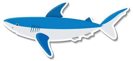 A shark sea animal cartoon sticker illustrationのイラスト素材