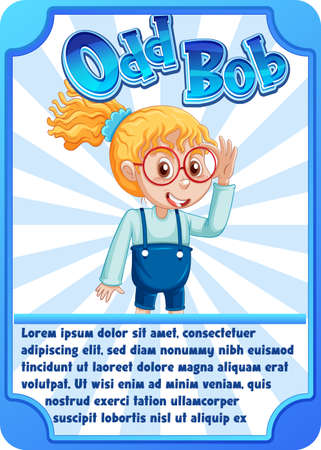Character game card with word Odd Bob illustrationのイラスト素材