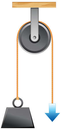 Science experiment on force and motion with pulley illustration
