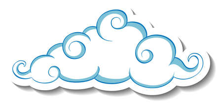 Isolated simple cloud sticker template illustrationのイラスト素材