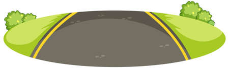 Road through the meadow, isolated illustrationのイラスト素材