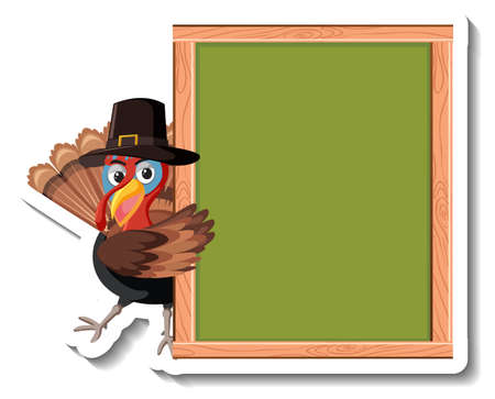 Isolated turkey sticker on white background illustrationのイラスト素材