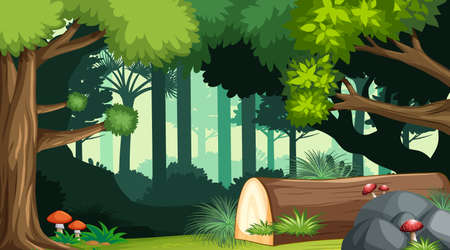 Nature forest landscape background illustrationのイラスト素材