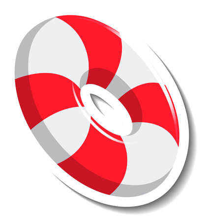 Swimming ring cartoon sticker illustrationのイラスト素材