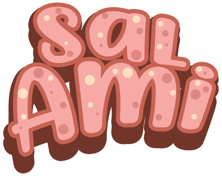 Salami logo text design illustrationのイラスト素材