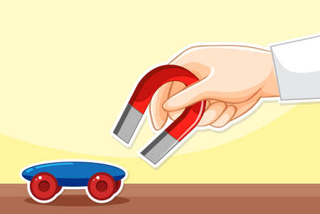 Thumbnail design with magnet and object illustrationのイラスト素材