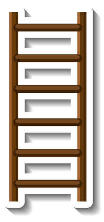 Wooden ladder isolated on white background illustrationのイラスト素材