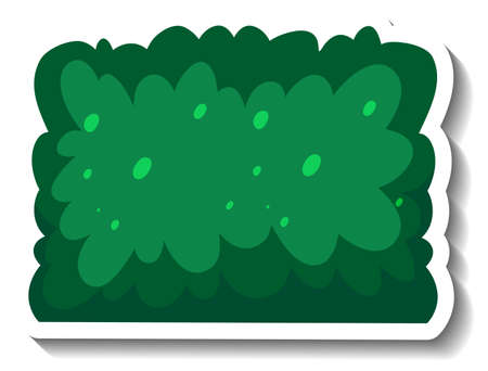 A green bush in cartoon style illustrationのイラスト素材