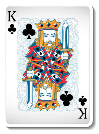 King of Clubs Playing Card Isolated illustrationのイラスト素材