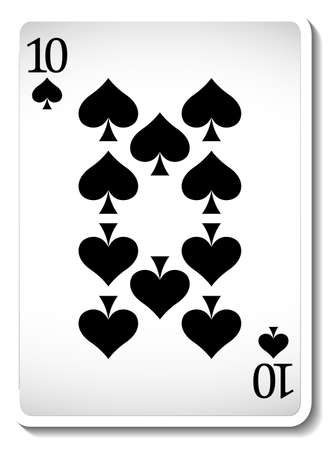 Ten of Spades Playing Card Isolated illustrationのイラスト素材