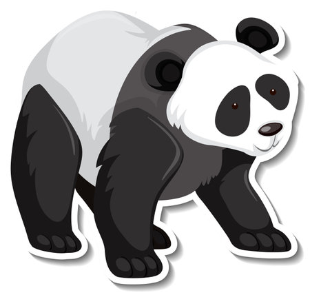 Panda animal cartoon sticker illustrationのイラスト素材