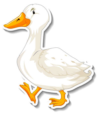A duck animal cartoon sticker illustrationのイラスト素材