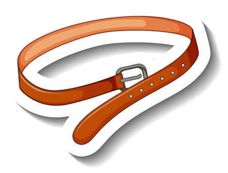 Leather belt cartoon sticker illustrationのイラスト素材