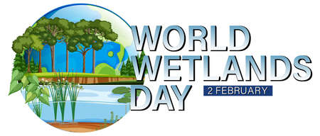 World Wetlands Day logo design illustrationのイラスト素材