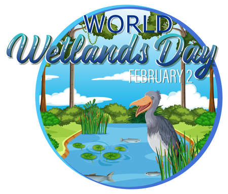 World Wetlands Day logo design illustrationのイラスト素材