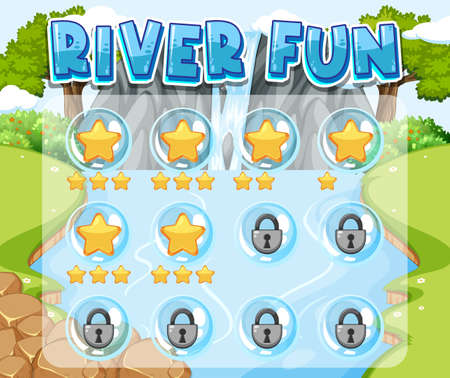 Game background template with game level lock illustrationのイラスト素材