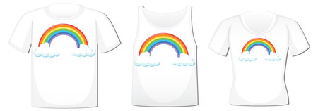 Set of different shirts with same pattern illustrationのイラスト素材