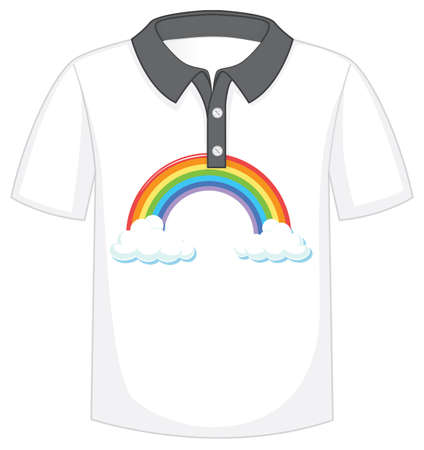 A white shirt with grey collar on white background illustrationのイラスト素材