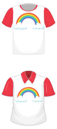 Set of t-shirt and polo shirt with same pattern illustrationのイラスト素材