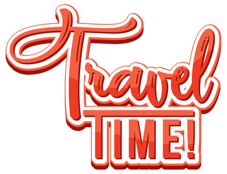 Travel Time typography design illustrationのイラスト素材
