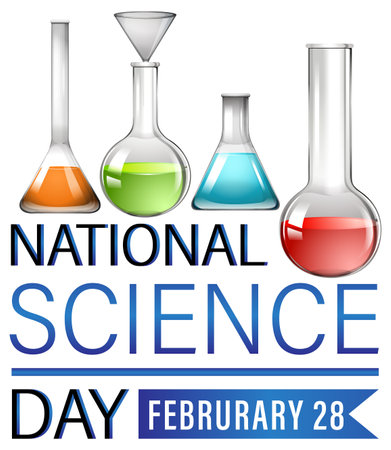 National Science day poster design illustrationのイラスト素材