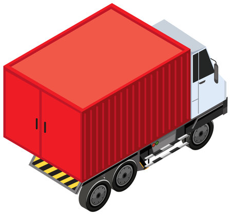 A container truck with cargo transportation concept illustrationのイラスト素材