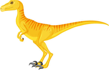 Velociraptor dinosaur on white background illustrationのイラスト素材
