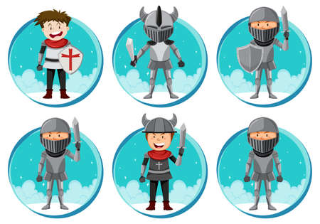 A set of Fantasy character on white background illustrationのイラスト素材