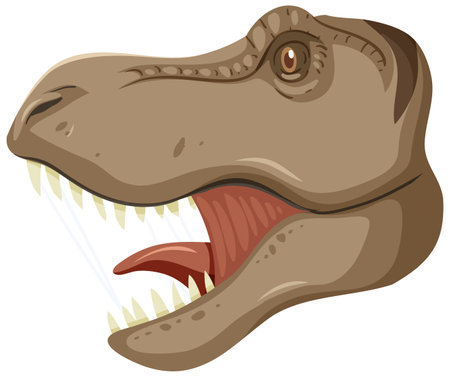 Tyrannosaurus rex dinosaur head on white background illustrationのイラスト素材
