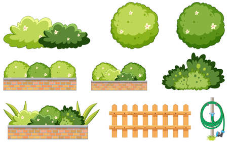 House and fence on white background illustrationのイラスト素材