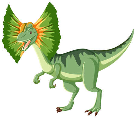 Dilophosaurus dinosaur on white background illustrationのイラスト素材