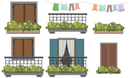 Different designs of windows illustrationのイラスト素材