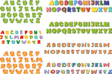 Font design for english alphabets illustrationのイラスト素材