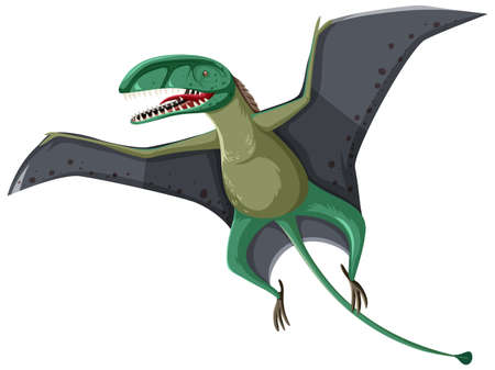 A dinosaur dimorphodon on white background illustrationのイラスト素材