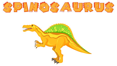 Wordcard design for spinosaurus illustrationのイラスト素材