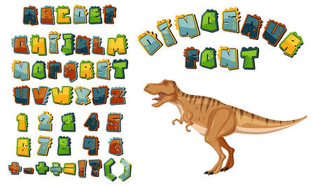 Font design for english alphabets and numbers illustrationのイラスト素材