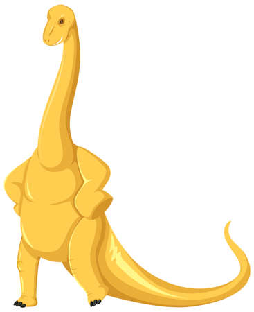 A dinosaur brontosaurus on white background illustrationのイラスト素材