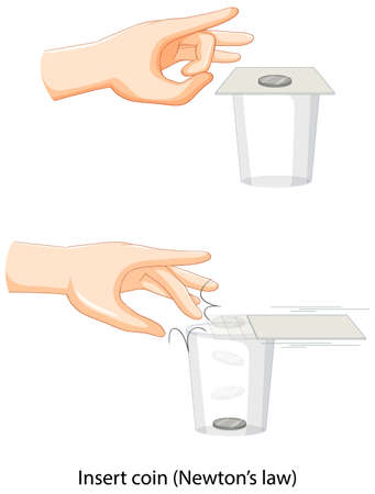 Science experiment with Newton's law illustrationのイラスト素材