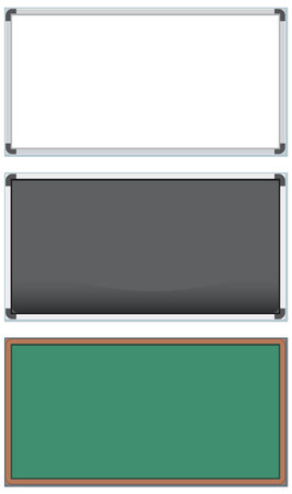White board and chalk boards set illustrationのイラスト素材