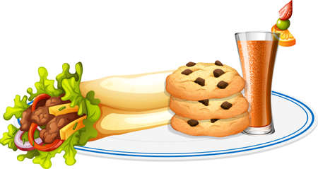 Delicious healthy food concept illustrationのイラスト素材