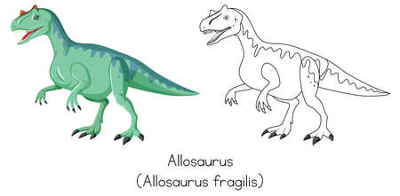 Dinosaur sketching of allosaurus illustrationのイラスト素材
