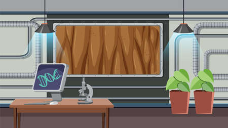 Science laboratory room for chemical experiments illustrationのイラスト素材